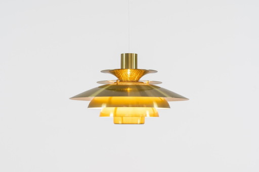 Beautiful Verona Pendant Light By Kurt Wiborg For Jeka Metaltryk (Denmark, 1980S).