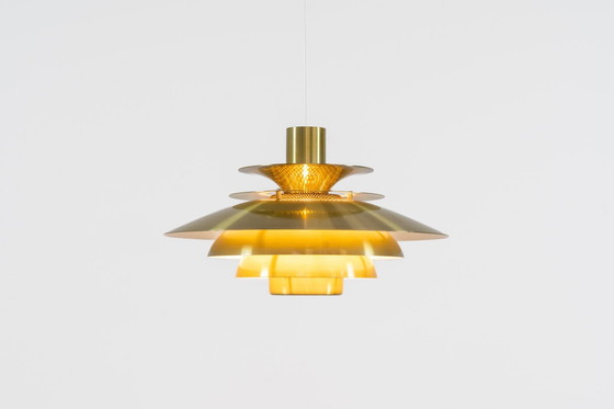 Image 1 of Beautiful Verona Pendant Light By Kurt Wiborg For Jeka Metaltryk (Denmark, 1980S).