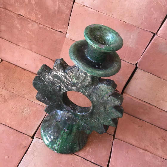 Image 1 of Tamegroute Pottery Candlestick