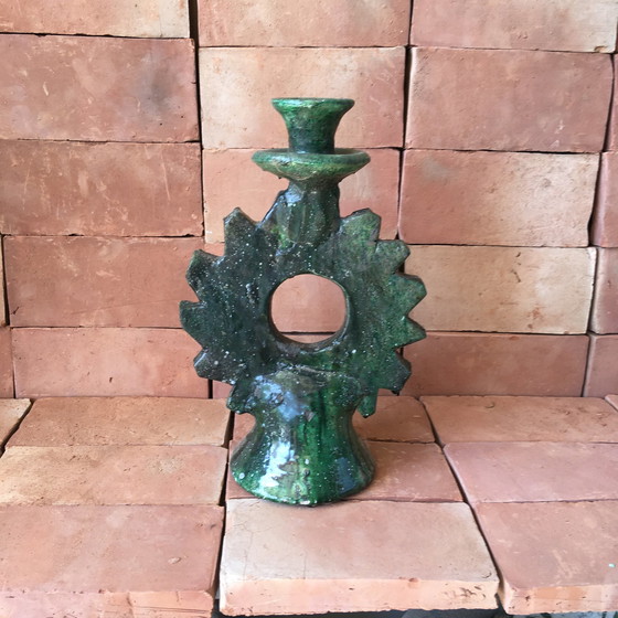 Image 1 of Tamegroute Pottery Candlestick