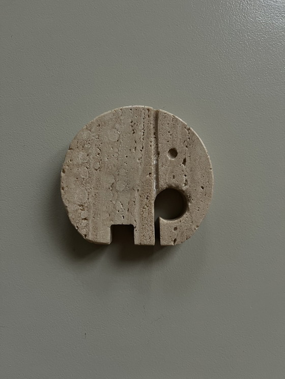 Image 1 of 3x Fratelli Manelli travertine elephants