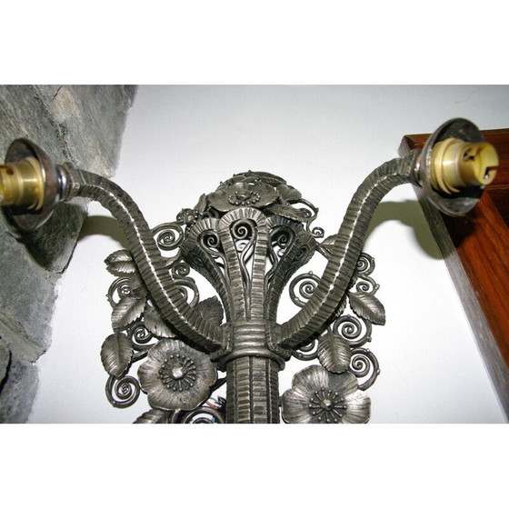Image 1 of Vintage bouquet doublet wall lamp by Edgar Brant 1930s