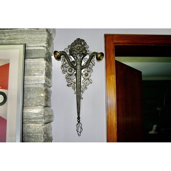 Image 1 of Vintage bouquet doublet wall lamp by Edgar Brant 1930s