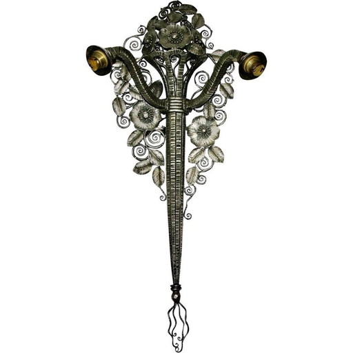 Vintage bouquet doublet wall lamp by Edgar Brant 1930s
