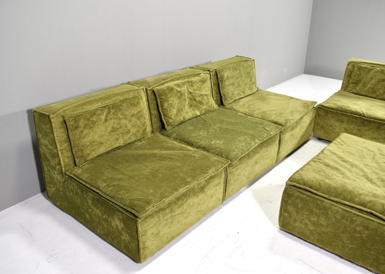 Image 1 of Green velvet sectional sofa in the style of COR TRIO – circa 1970