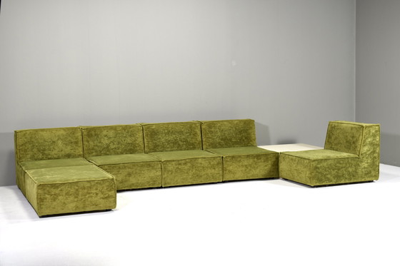 Image 1 of Green velvet sectional sofa in the style of COR TRIO – circa 1970