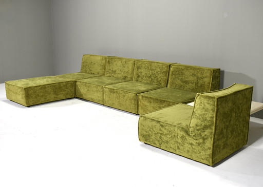 Green velvet sectional sofa in the style of COR TRIO – circa 1970