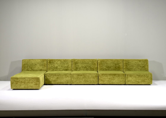 Image 1 of Green velvet sectional sofa in the style of COR TRIO – circa 1970