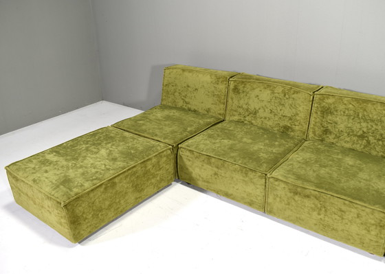 Image 1 of Green velvet sectional sofa in the style of COR TRIO – circa 1970