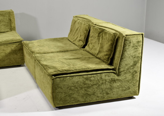 Image 1 of Green velvet sectional sofa in the style of COR TRIO – circa 1970