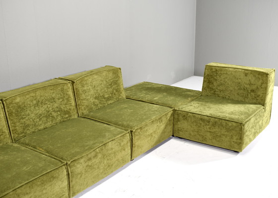 Image 1 of Green velvet sectional sofa in the style of COR TRIO – circa 1970