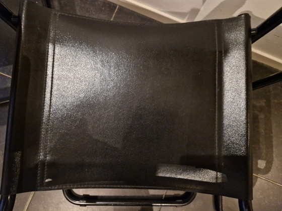 Image 1 of Black Leather Sled Chairs 3X