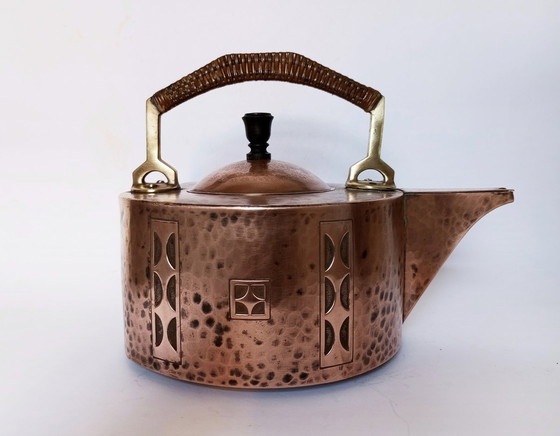 Image 1 of Wmf Secessionist/Jugendstil Hammered Brass & Copper Kettle Teapot Cca. 1905