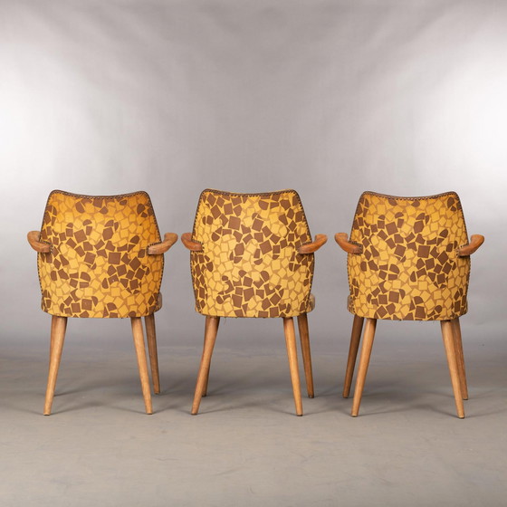 Image 1 of Danish vinyl chairs 70s, set of 3