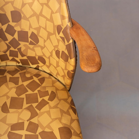 Image 1 of Danish vinyl chairs 70s, set of 3