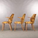 Danish vinyl chairs 70s, set of 3