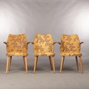 Danish vinyl chairs 70s, set of 3