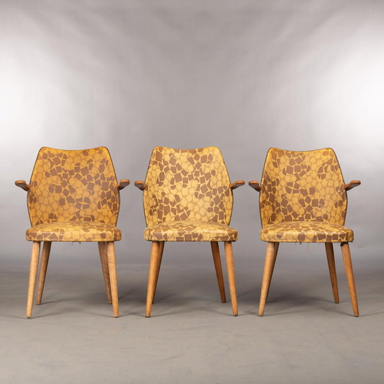 Image 1 of Danish vinyl chairs 70s, set of 3