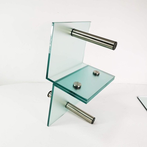 Image 1 of Vintage glass and metal table, Germany 1990