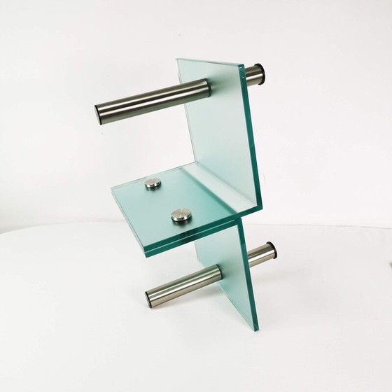 Image 1 of Vintage glass and metal table, Germany 1990
