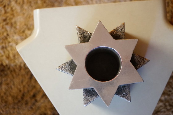 Image 1 of Brutalist vintage candlestick made of solid aluminum, 1960s