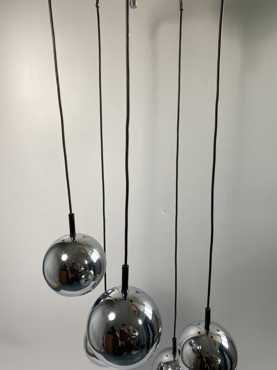 Image 1 of Lampe suspendue vintage en forme de cascade de globes oculaires