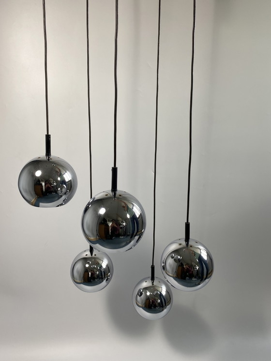 Image 1 of Lampe suspendue vintage en forme de cascade de globes oculaires