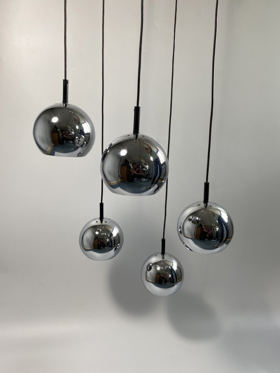 Image 1 of Lampe suspendue vintage en forme de cascade de globes oculaires