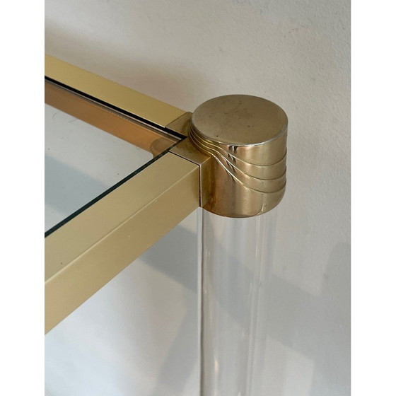 Image 1 of Vintage console in plexiglass and gilded metal, 1970