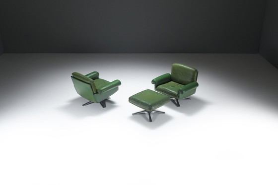 Image 1 of Very Rare Ds 31 Lounge Set In Green Leather By De Sede Team For De Sede Swiss