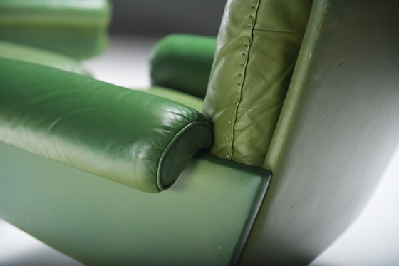 Image 1 of Very Rare Ds 31 Lounge Set In Green Leather By De Sede Team For De Sede Swiss