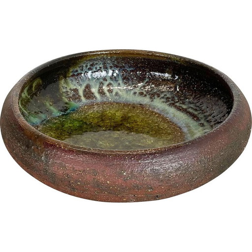Vintage ceramic stoneware bowl by Gerhard Liebenthron, Germany 1970s