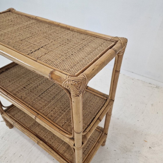 Image 1 of Vintage shelf in bamboo and rattan, Italy 1970