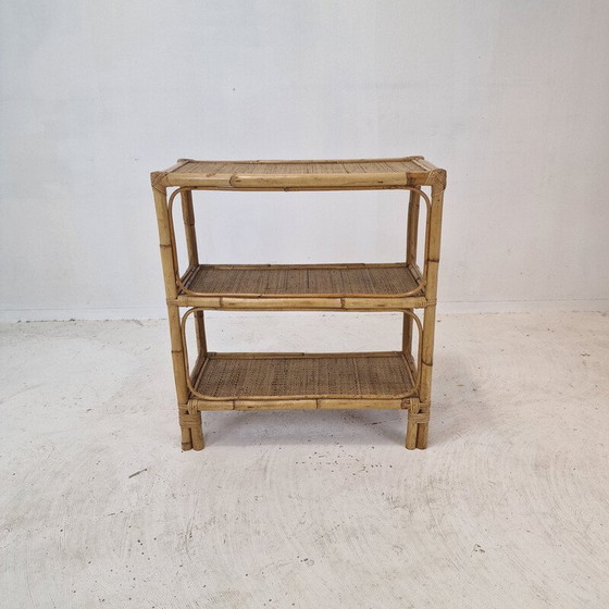 Image 1 of Vintage shelf in bamboo and rattan, Italy 1970
