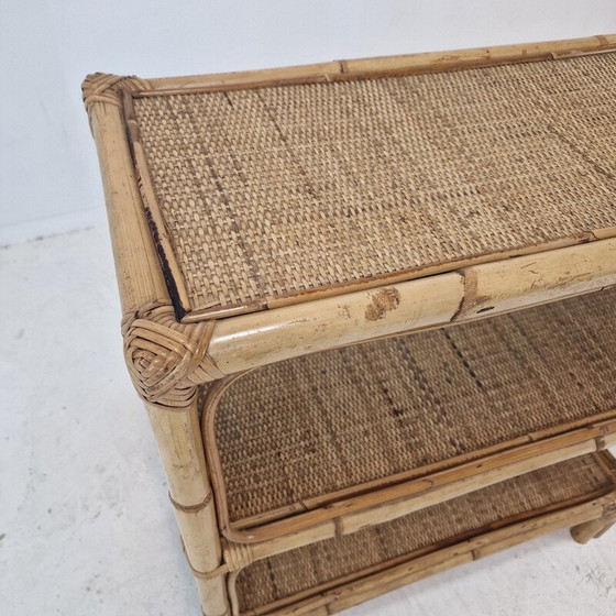 Image 1 of Vintage shelf in bamboo and rattan, Italy 1970