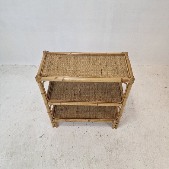 Image 1 of Vintage shelf in bamboo and rattan, Italy 1970