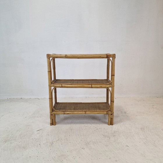 Image 1 of Vintage shelf in bamboo and rattan, Italy 1970