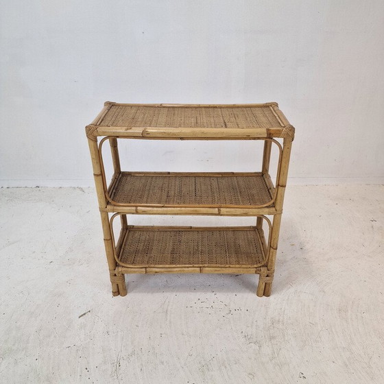 Image 1 of Vintage shelf in bamboo and rattan, Italy 1970