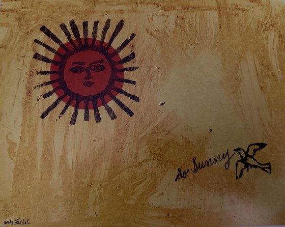 Image 1 of Andy Warhol: "So Sunny C.,1958". Signed In the Plate.