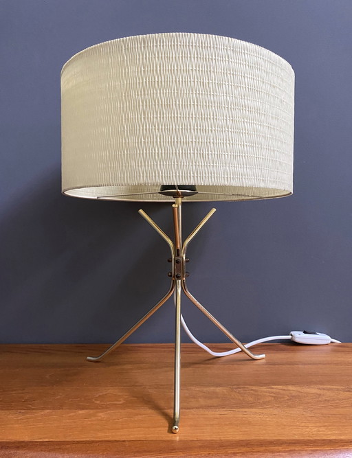 Brass Lable Lamp With Round Shade 1960S