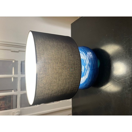 Image 1 of Lampada vintage in ceramica blu, Italia 1980