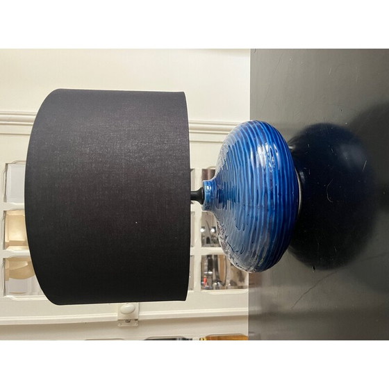 Image 1 of Lampada vintage in ceramica blu, Italia 1980