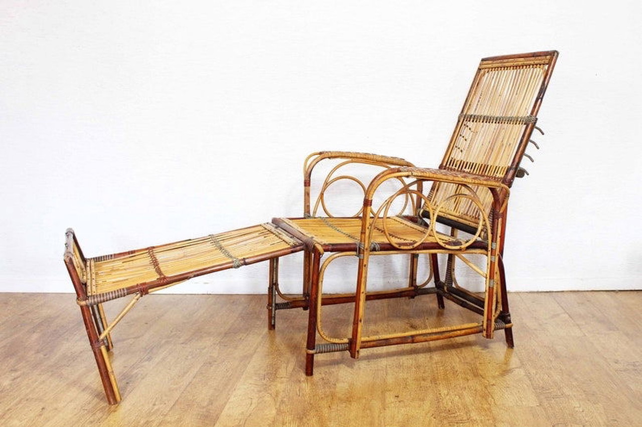 Rattan Adjustable recliner chair Whoppah