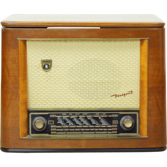 Image 1 of Vintage Tesla Dirigent gramoradio, Czechoslovakia 1956