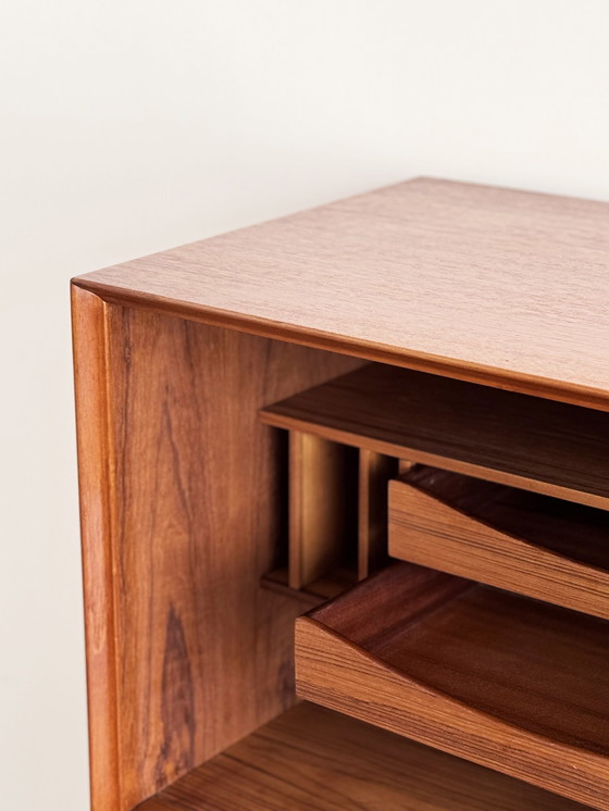 Image 1 of Large Danish Mid - Century Modern Teak Sideboard with Tambour Doors by Arne Vodder for Sibast