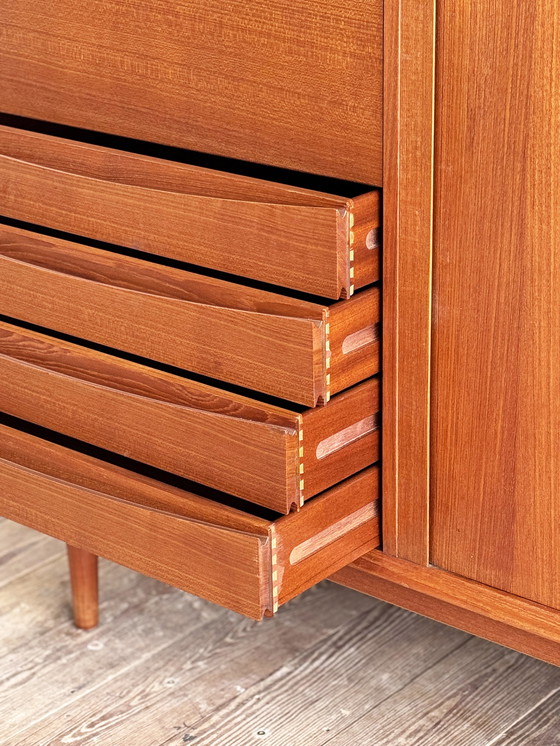 Image 1 of Large Danish Mid - Century Modern Teak Sideboard with Tambour Doors by Arne Vodder for Sibast