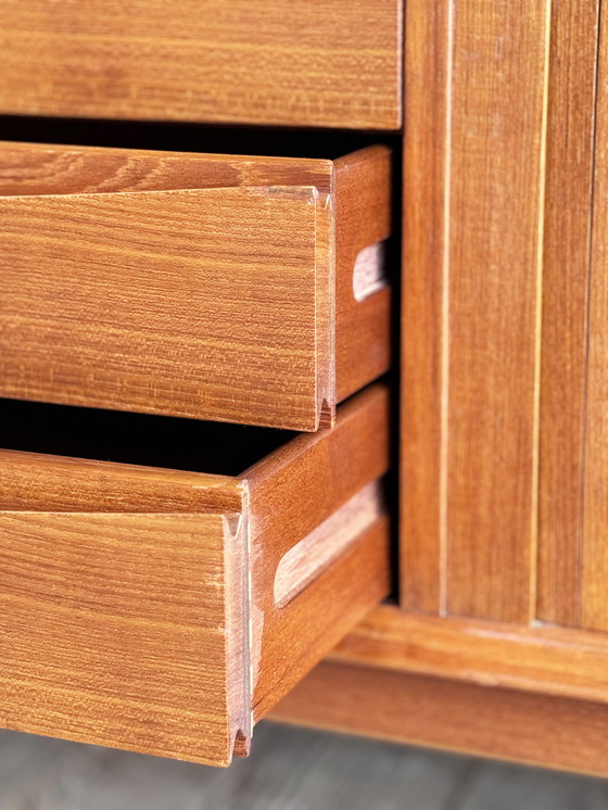 Image 1 of Large Danish Mid - Century Modern Teak Sideboard with Tambour Doors by Arne Vodder for Sibast