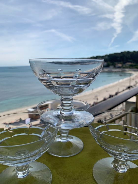 Image 1 of 10X Crystal Champagne Coupes From The 1930s