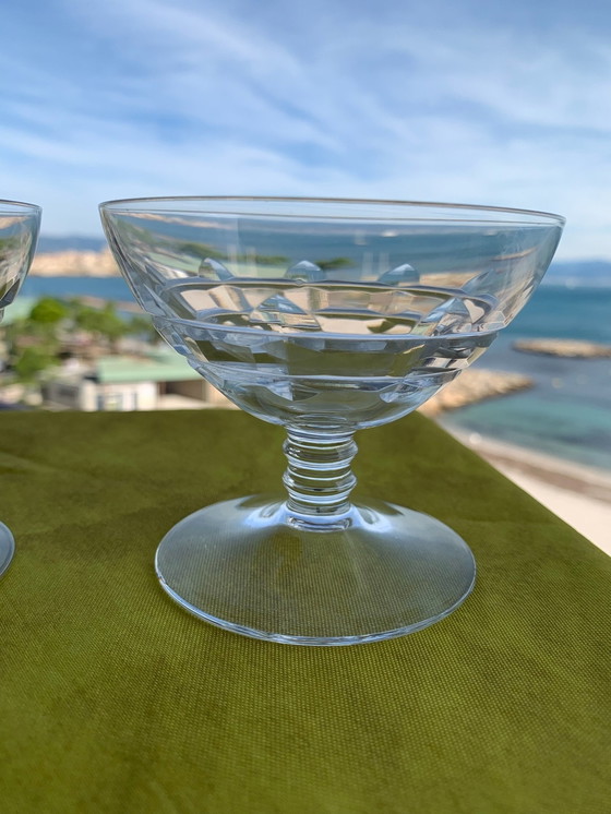 Image 1 of 10X Crystal Champagne Coupes From The 1930s