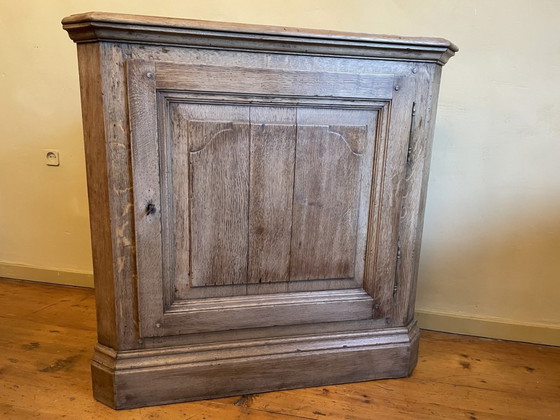 Image 1 of Dutch Corner Cabinet 19th Century Oak